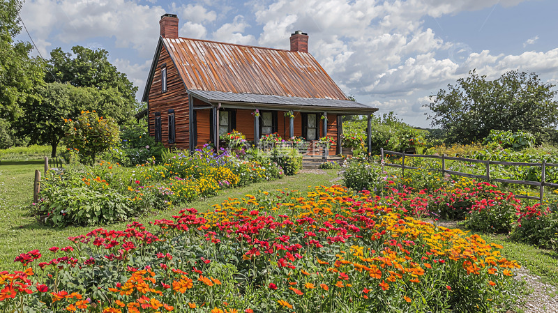 高清大图下载【趣麦麦图】田园小红砖房