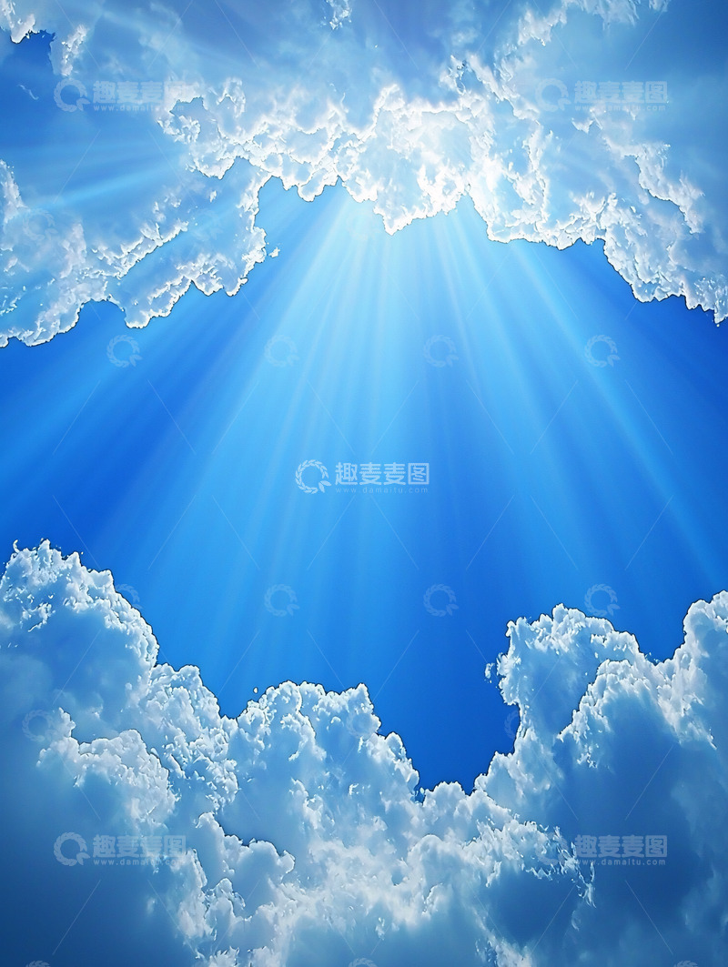高清大图下载【趣麦麦图】阳光穿透云层