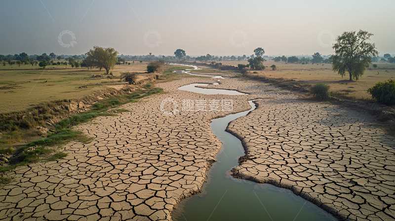 高清大图下载【趣麦麦图】干旱的河床与龟裂土地