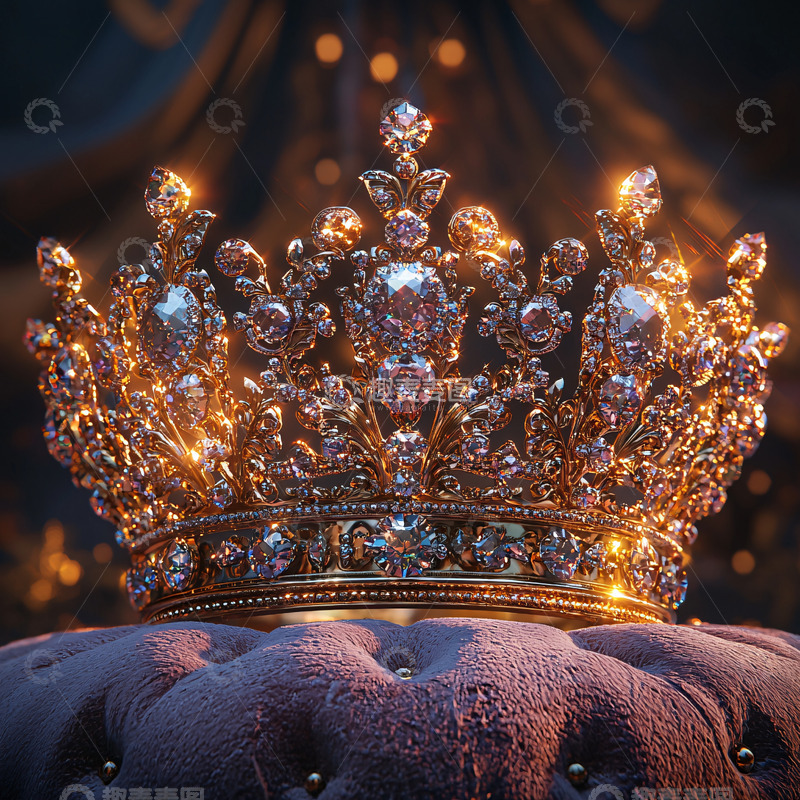 高清大图下载【趣麦麦图】金色华丽皇冠特写