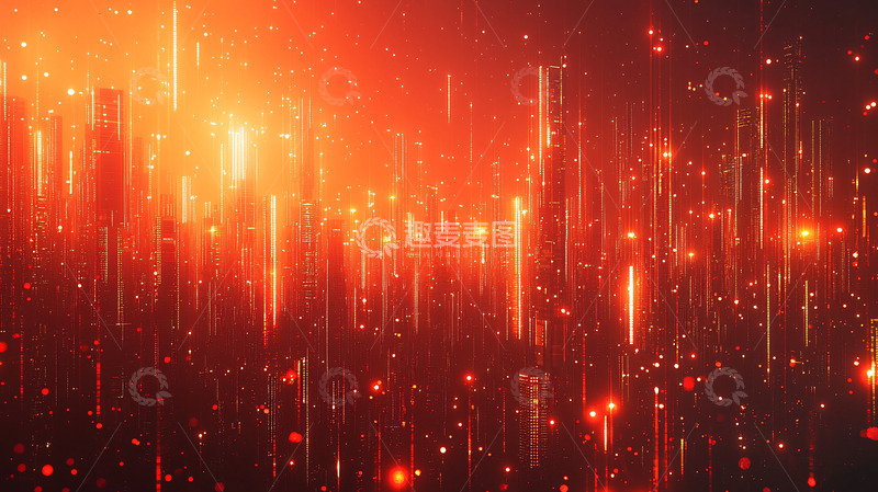 高清大图下载【趣麦麦图】橙色光线粒子背景