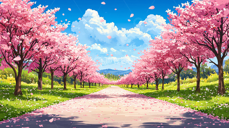 高清大图下载【趣麦麦图】樱花大道