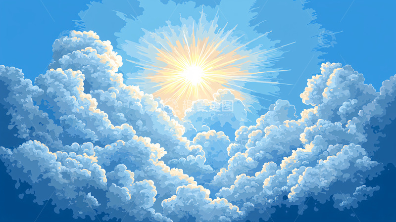 高清大图下载【趣麦麦图】阳光穿透云层