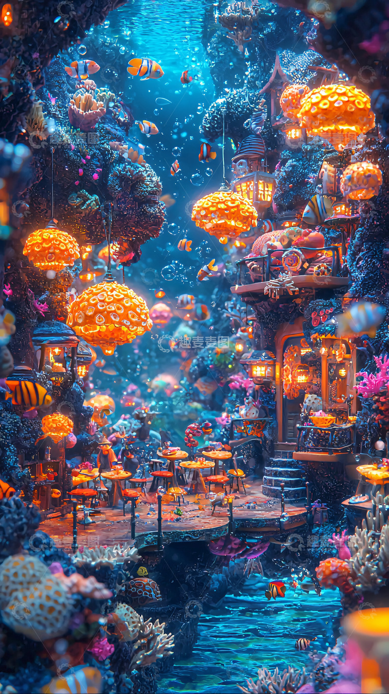 高清大图下载【趣麦麦图】海底梦幻餐厅