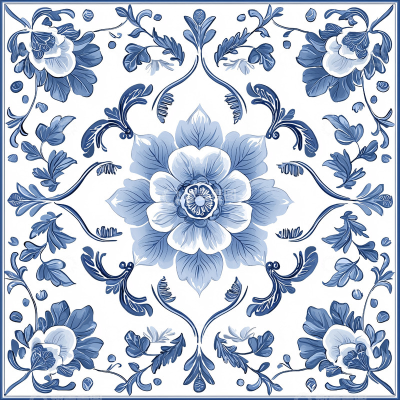 高清大图下载【趣麦麦图】青花瓷纹理图案