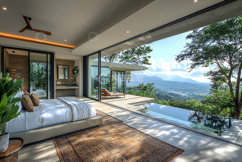 高清大图下载【趣麦麦图】山景别墅卧室