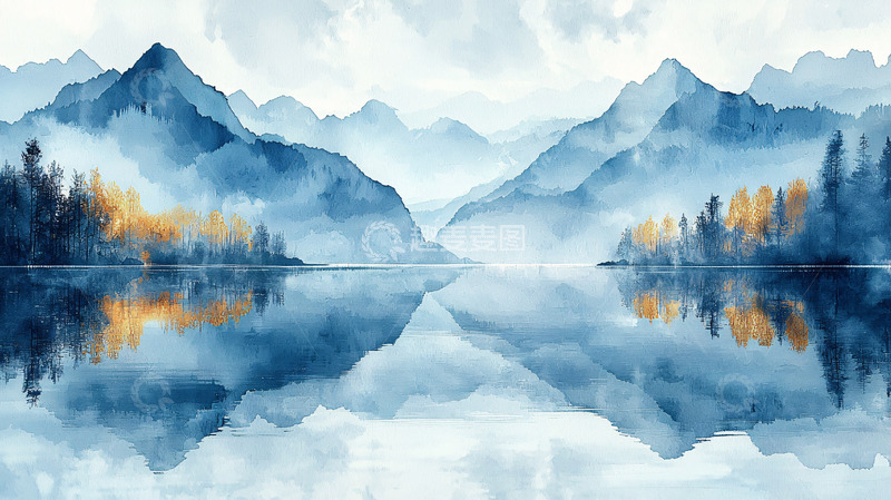 高清大图下载【趣麦麦图】水墨山水画74