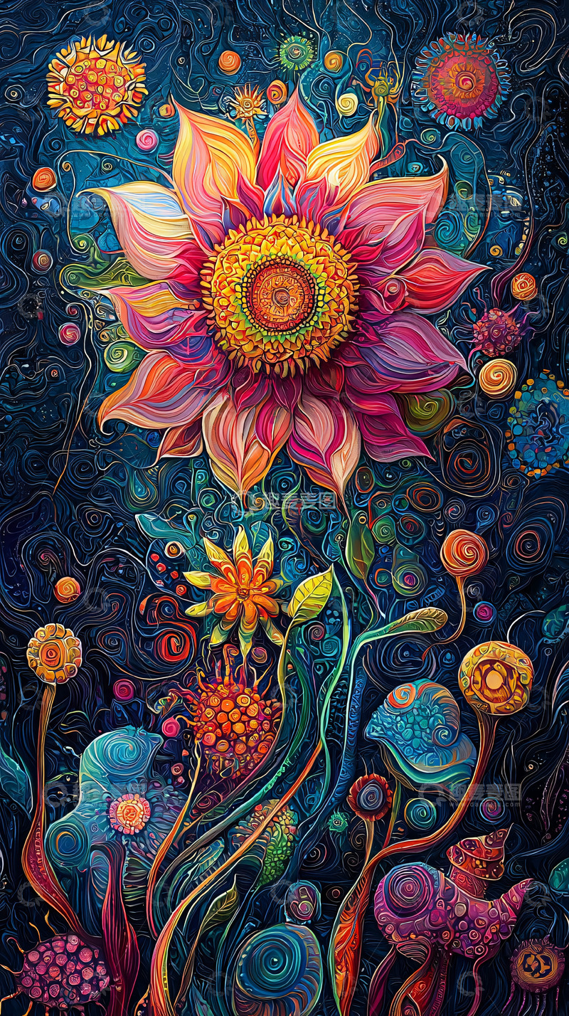 高清大图下载【趣麦麦图】梦幻绚丽花卉图