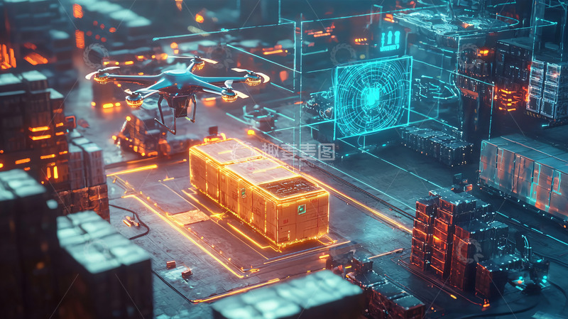 高清大图下载【趣麦麦图】未来科技感物流中心
