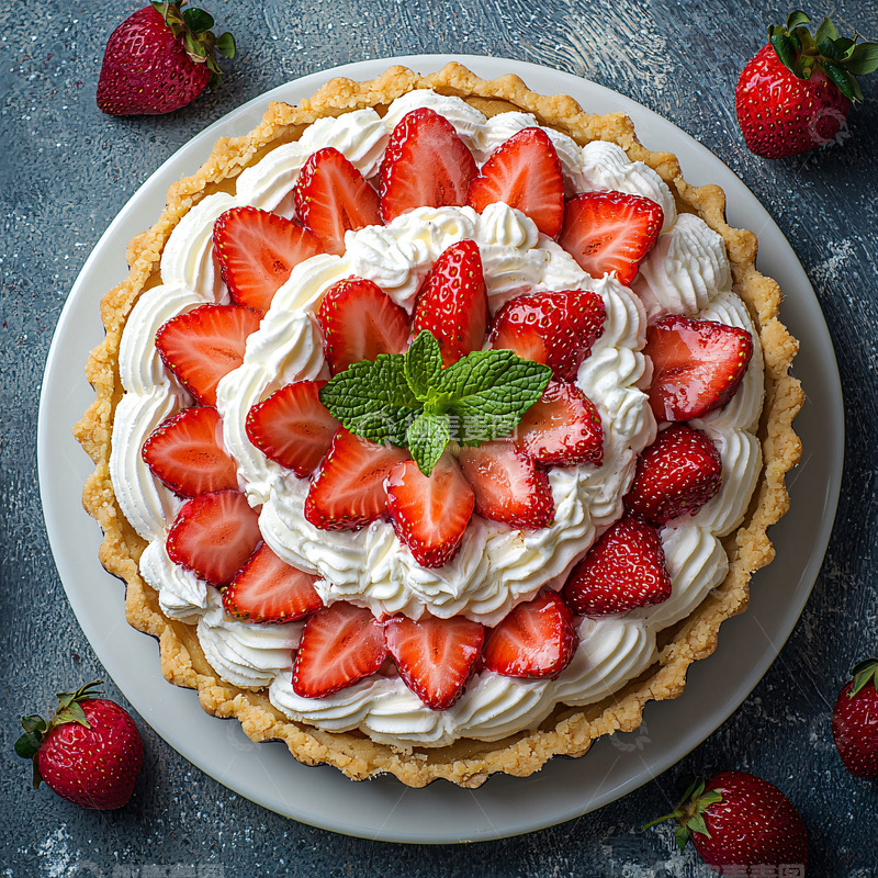 高清大图下载【趣麦麦图】草莓奶油塔