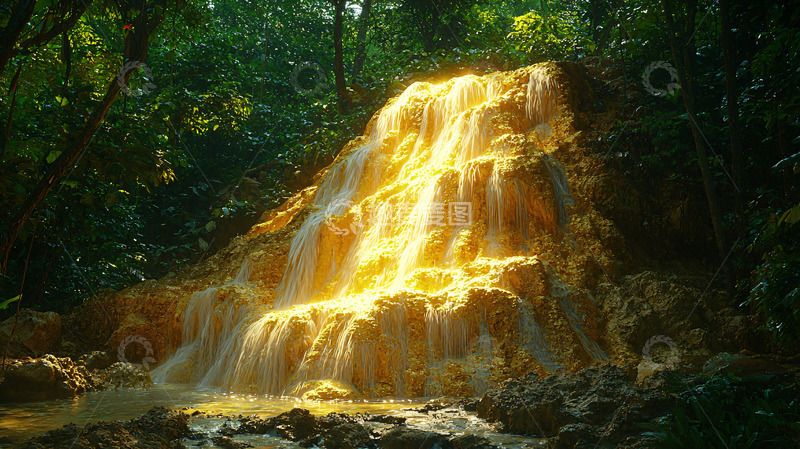 高清大图下载【趣麦麦图】热带雨林瀑布