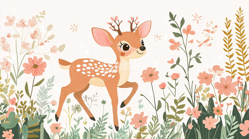 高清大图下载【趣麦麦图】卡通小鹿