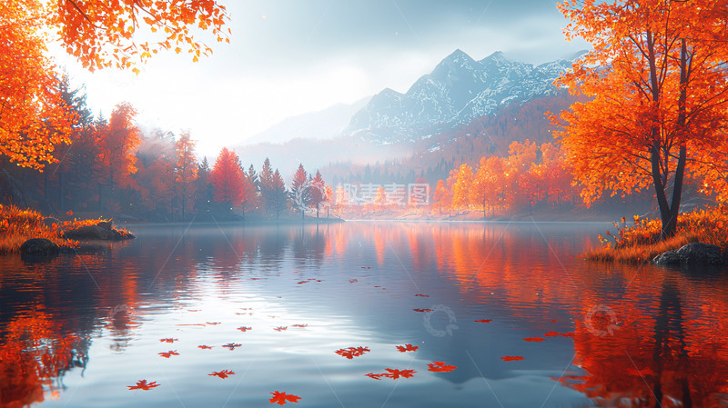 高清大图下载【趣麦麦图】秋日湖光山色