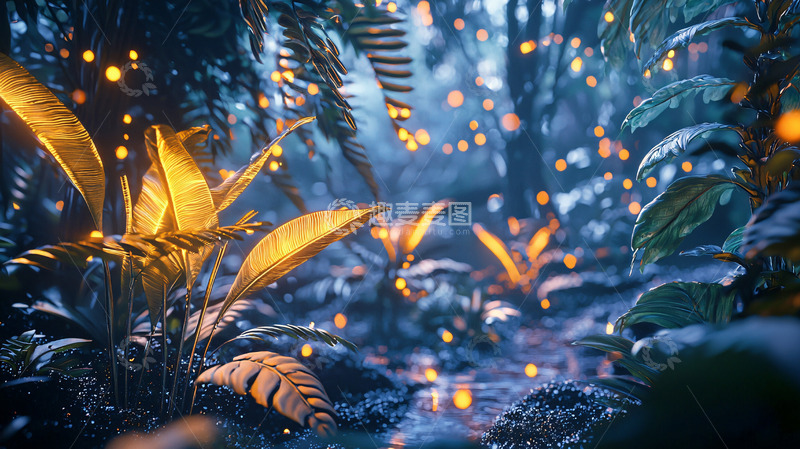 高清大图下载【趣麦麦图】神秘雨林夜景