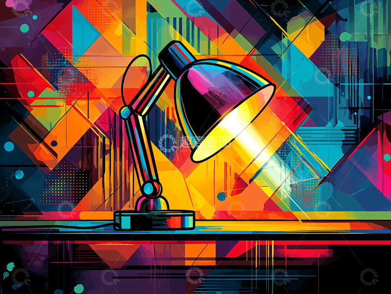 高清大图下载【趣麦麦图】多彩几何台灯