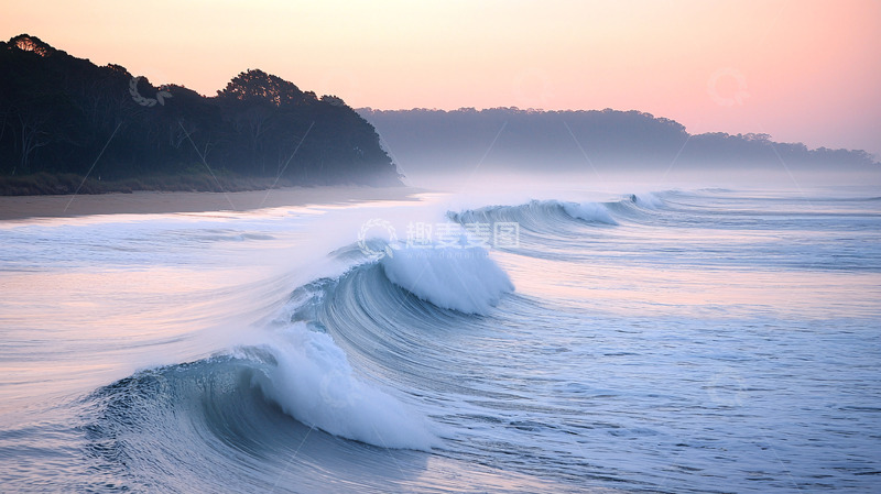 高清大图下载【趣麦麦图】清晨海浪