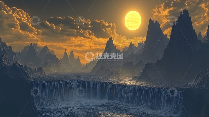 高清大图下载【趣麦麦图】夕阳西下