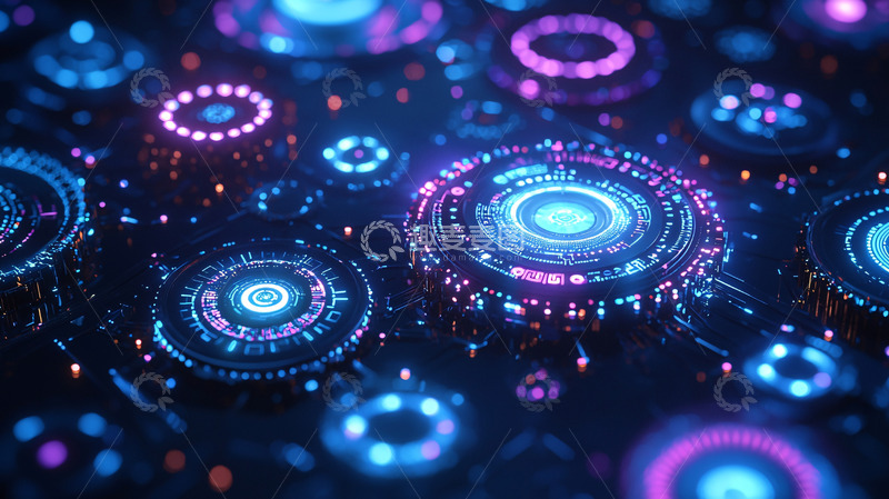 高清大图下载【趣麦麦图】未来科技感的圆形光圈
