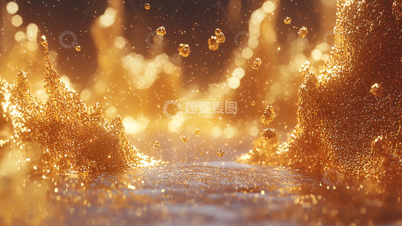 高清大图下载【趣麦麦图】金色液体溅射