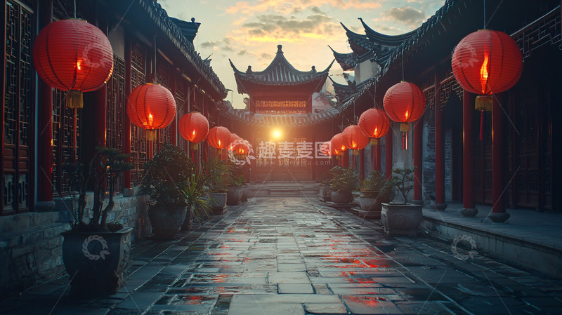 高清大图下载【趣麦麦图】古色古香的中国街道