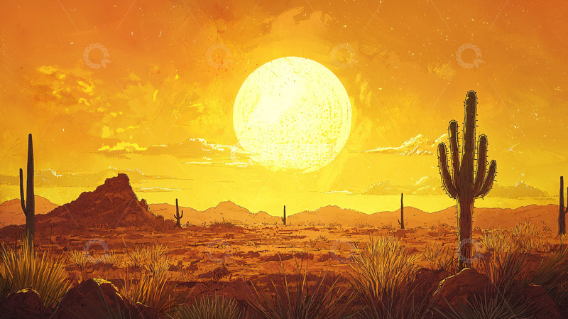 高清大图下载【趣麦麦图】沙漠日落