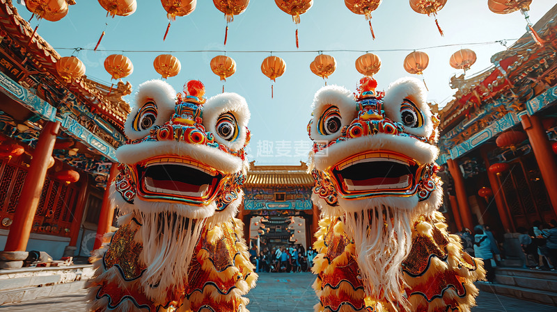 高清大图下载【趣麦麦图】舞狮