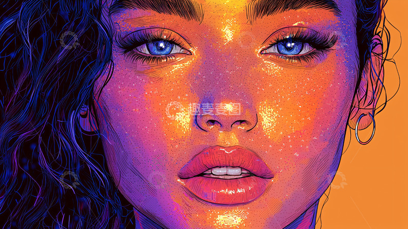 高清大图下载【趣麦麦图】光线下的女孩肖像