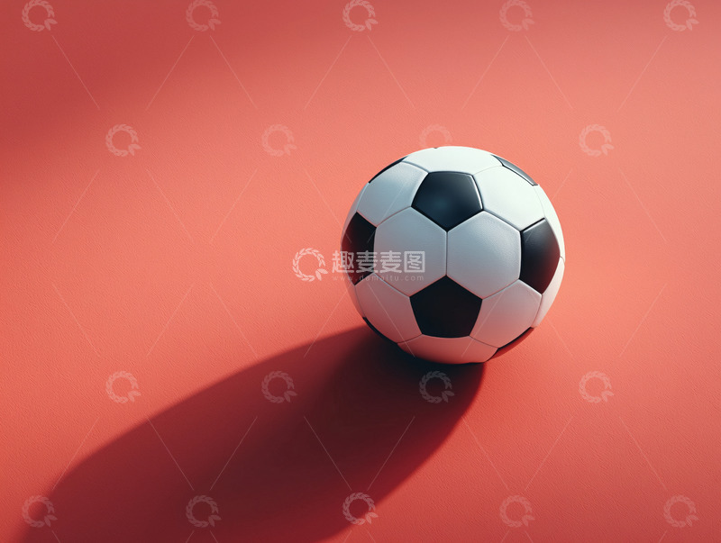 高清大图下载【趣麦麦图】红色背景上的足球