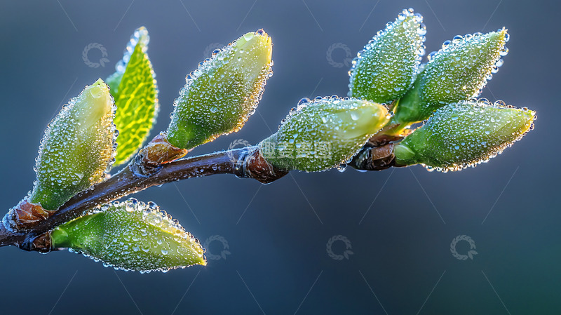 高清大图下载【趣麦麦图】-嫩芽带露珠