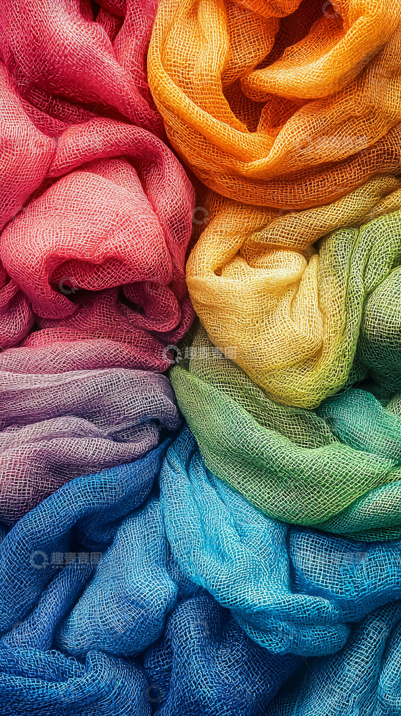高清大图下载【趣麦麦图】彩虹色系布料
