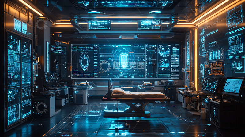 高清大图下载【趣麦麦图】未来科技控制室