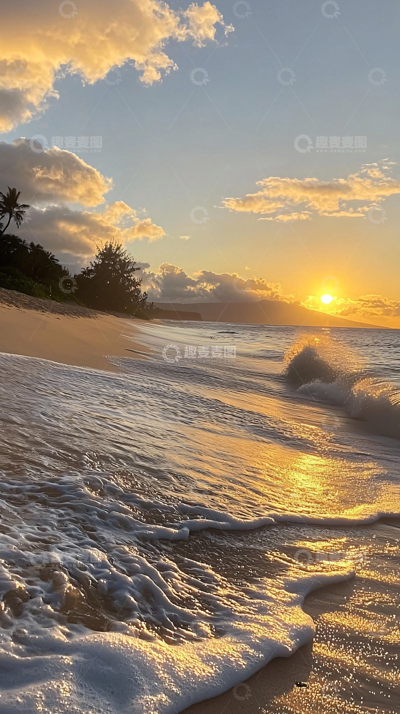 高清大图下载【趣麦麦图】海边日落