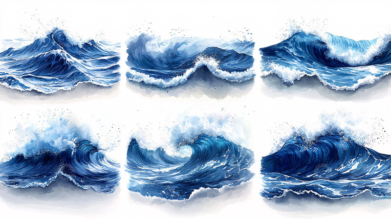 高清大图下载【趣麦麦图】蓝色海洋波浪素材