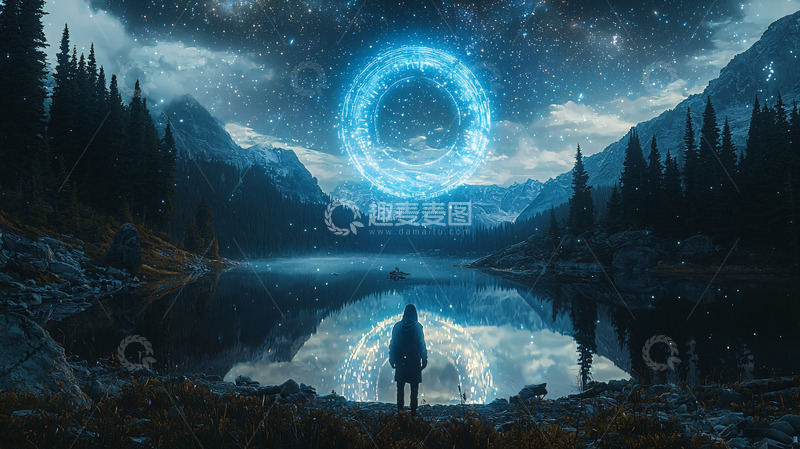 高清大图下载【趣麦麦图】梦幻星空湖泊