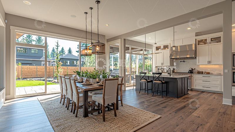 高清大图下载【趣麦麦图】开放式厨房餐厅