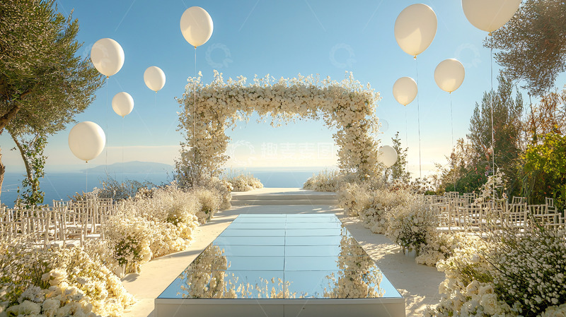 高清大图下载【趣麦麦图】白色浪漫婚礼场景