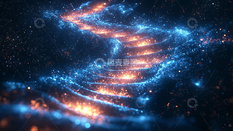 高清大图下载【趣麦麦图】蓝色橙色能量螺旋