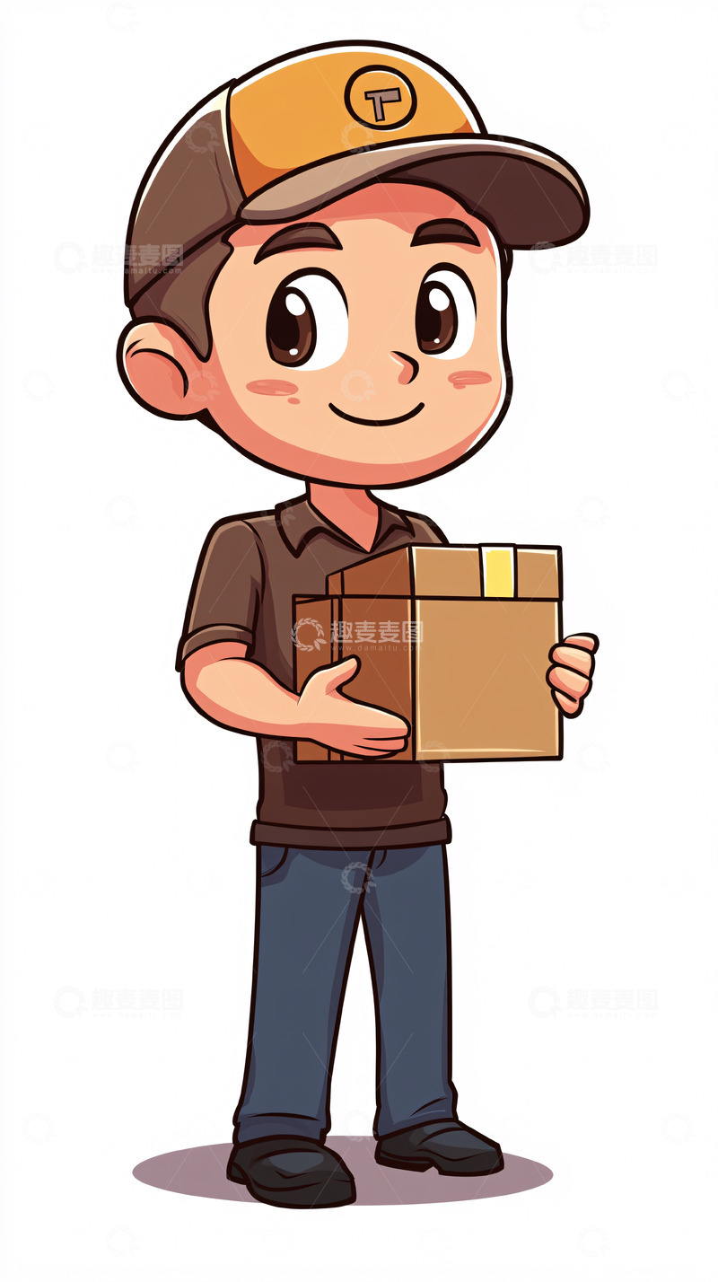 高清大图下载【趣麦麦图】卡通快递员