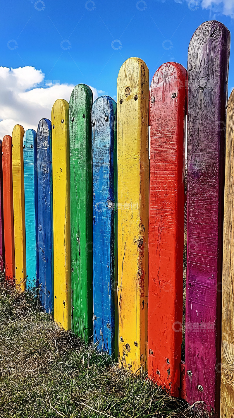 高清大图下载【趣麦麦图】彩虹栅栏