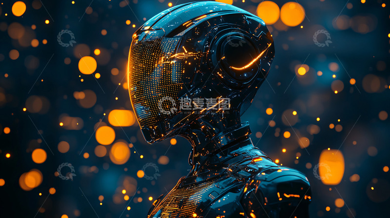 高清大图下载【趣麦麦图】未来科技感机器人侧影
