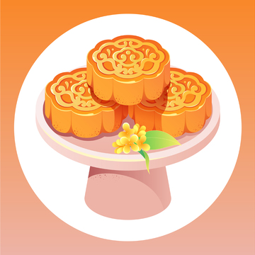 中秋节月饼矢量卡通插画
