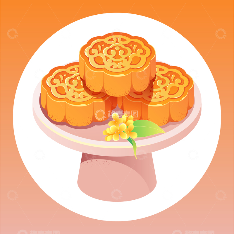 源文件下载【趣麦麦图】中秋节月饼矢量卡通插画