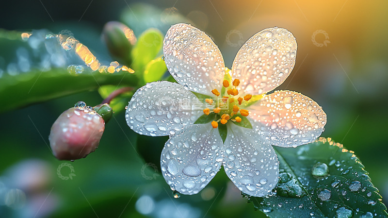 高清大图下载【趣麦麦图】清晨雨露花朵