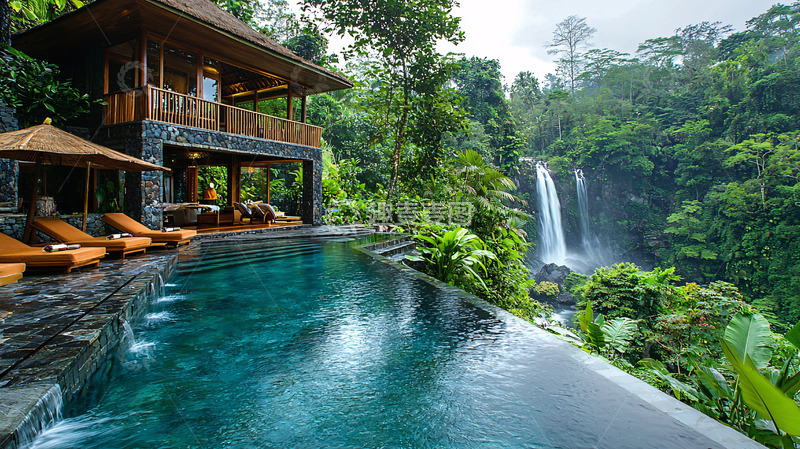 高清大图下载【趣麦麦图】巴厘岛泳池别墅