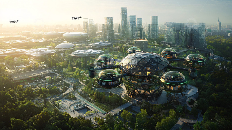 高清大图下载【趣麦麦图】未来城市生态景观