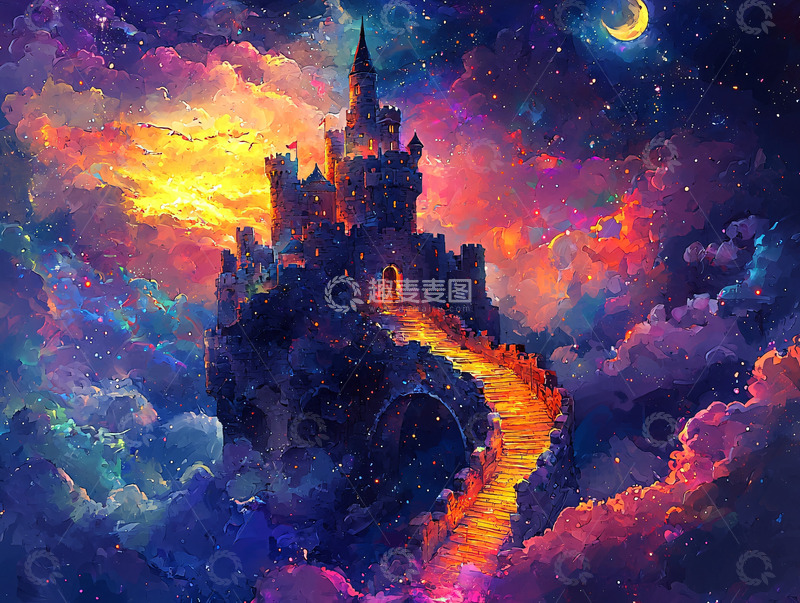 高清大图下载【趣麦麦图】梦幻星空城堡