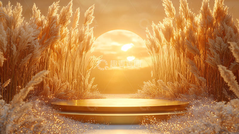 高清大图下载【趣麦麦图】金色麦穗背景