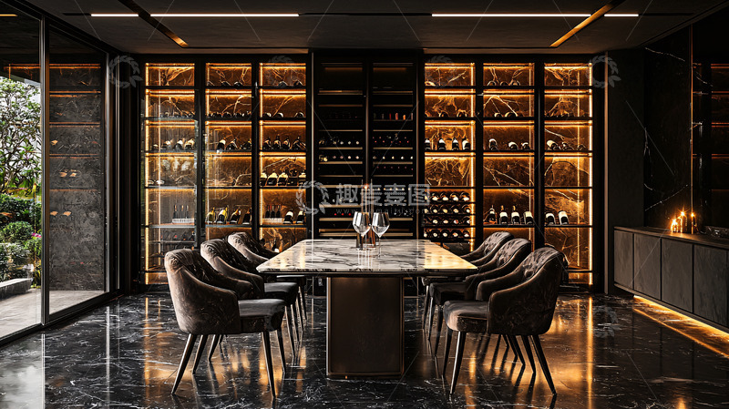 高清大图下载【趣麦麦图】豪华餐厅酒窖设计