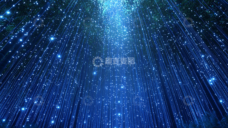 高清大图下载【趣麦麦图】蓝色光纤森林