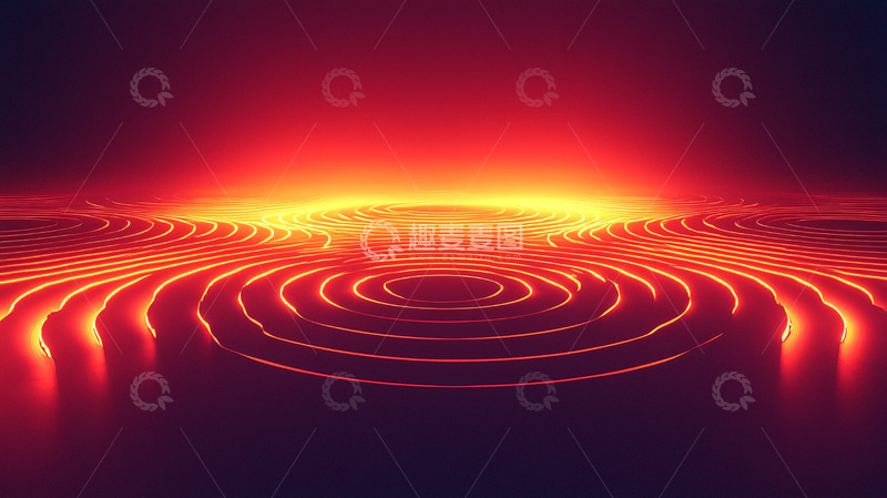 高清大图下载【趣麦麦图】抽象红色能量波纹